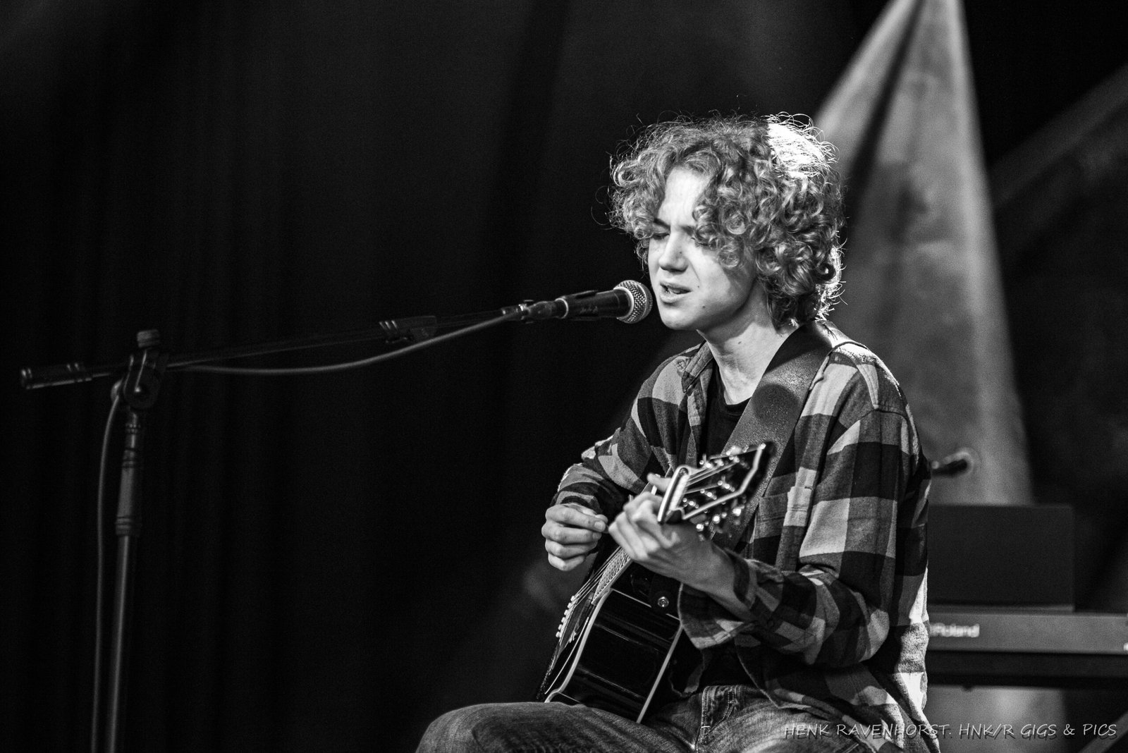 Kristof Vesely performing at his first Open Mic