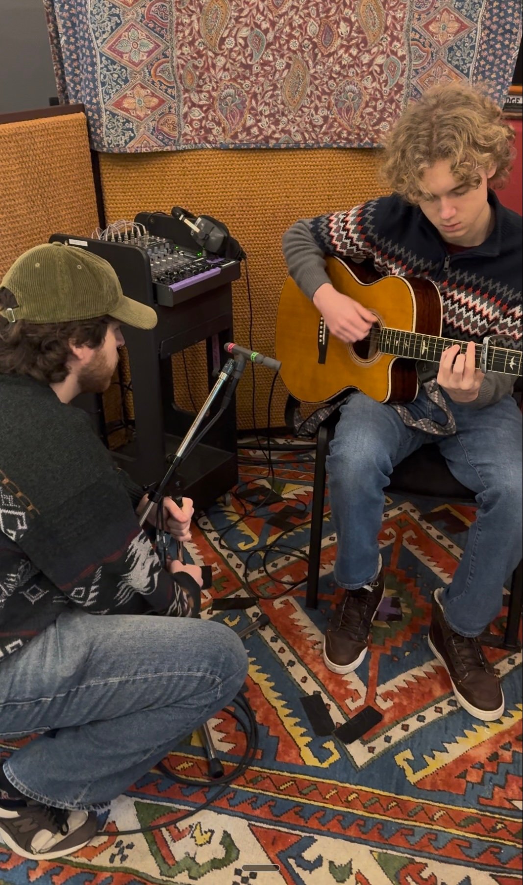 Micing the guitar at Abbey Road